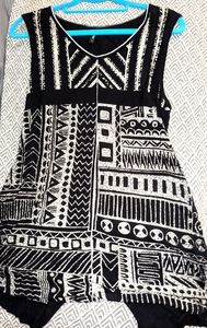Boho Black & White Tank